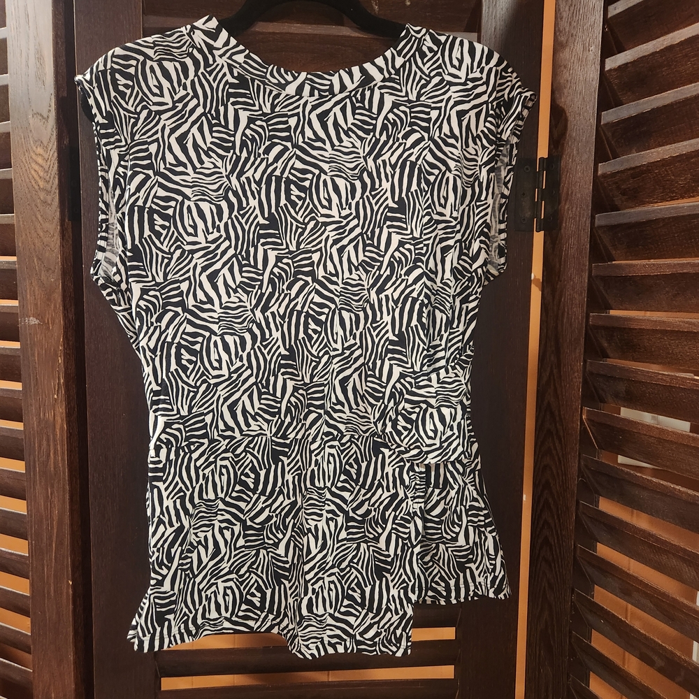Michael Kors Black And White Patterned Blouse